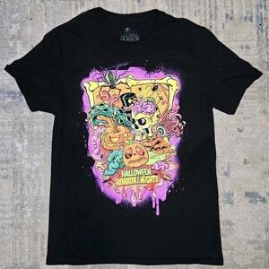 Universal Studios Halloween Horror Nights 2024 Black Graphic T-Shirt Mens Medium
